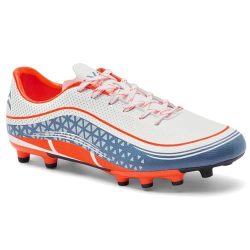 AVANT Men's CruiseX Football Shoes - Cushioned Insoles, Anti Skid Shoes with Rubber Studds, Outdoor Lightweight Football Boots Ideal for Hard, Ground Surfaces -10 UK (AVMSH104CL01UK10) White/Blue