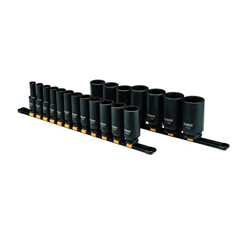 DEWALT Deep Impact Socket Set, 1/2 in Drive SAE, 6 PT, 19 Piece (DWMT19239)