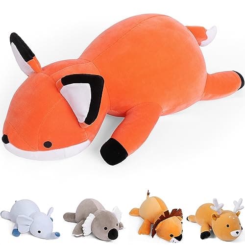 OurHonor 24 inches Fox Weighted Stuffed Animals 42 lbs Weighted Stuffed Animal 42 Pound Weight Plush Fox Plushies Toy Gifts for Kids and Adults