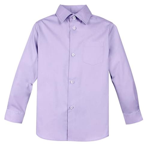 Spring Notion Big Boys' Long Sleeve Dress Shirt 6 Lilac