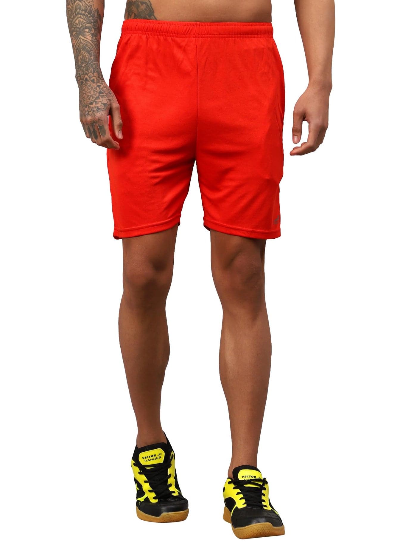 Vector X OMS-158 Mens Solid Pattern Regular Dry Fit Athletic, Running, Gym, Outdoor, Workout Training Light Weight Sports Active Shorts (Red, M)