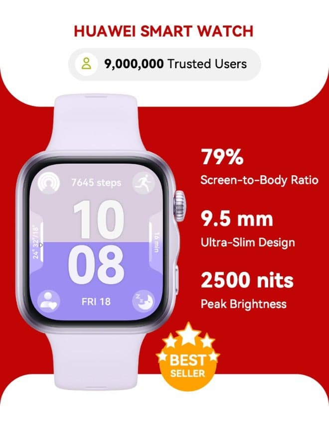 WATCH FIT 5 Smart Watch, 43mm FullView Display, iOS & Android, upto 10 Days Battery Life, Sleep & Health Monitor, Heart Rate Monitor, SpO2, GPS,Mini Work-out, Purple