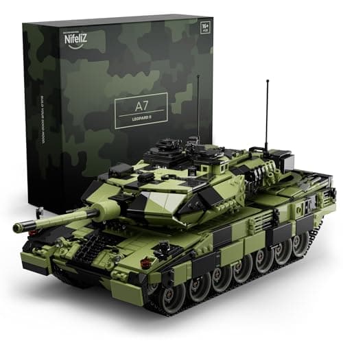Nifeliz Leopard II A7 Tank Military Tank Building Set for Adults Collectible Army Model to Build and Display Gift Ideal for Military Enthusiasts 2069 PCS NF10269