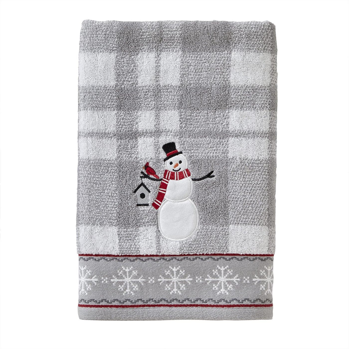 SKL Home ChristmasWinterGift Whistler Snowman Bath Towel Gray