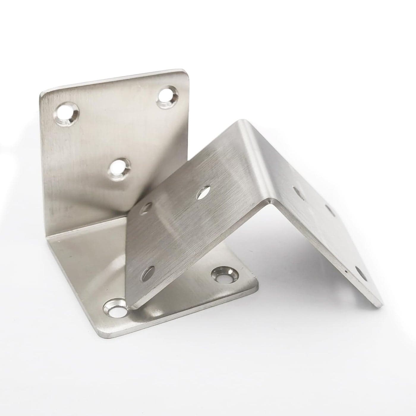 Hyever Stainless Steel L Brackets Fastener Corner Braces with Screws L Shape Joints Plate 6 Pcs Heavy Duty Wide Corner Brace for Wood Furniture Bookshelf Board Window Cabinet