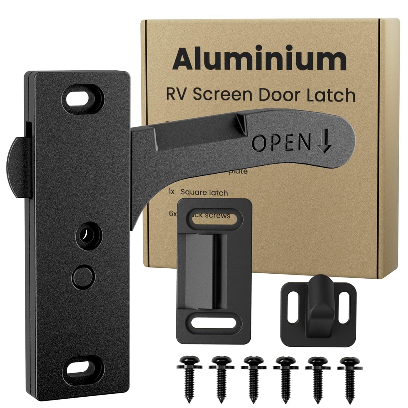 Safoner Aluminum RV Screen Door Latch Right Handle Replacement Kit for Travel Trailer Camper Motorhome RV Accessories for Inside