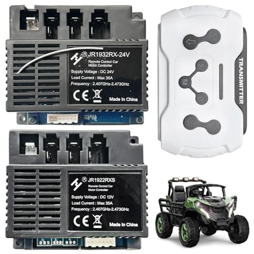 POLYNX 12 Volt JR1922RXS High Power Control Box Kit for Power Wheels Connection Kit Upgrade24G Bluetooth Remote Control Controller Box Kit for Kids Ride on Toys Car Replacement Parts