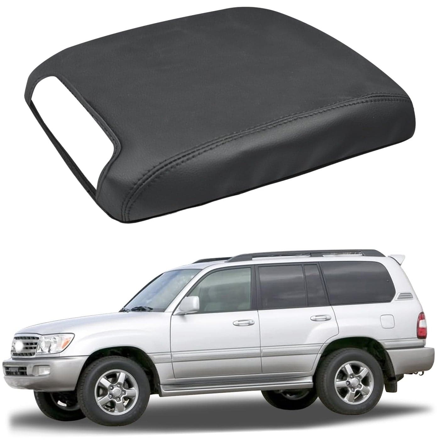 Bilisin Center Console Cover Compatible with Toyota Land Cruiser 20072014 Accessories Waterproof Middle Console Lid Cover PU Leather Armrest Box Cover Protector