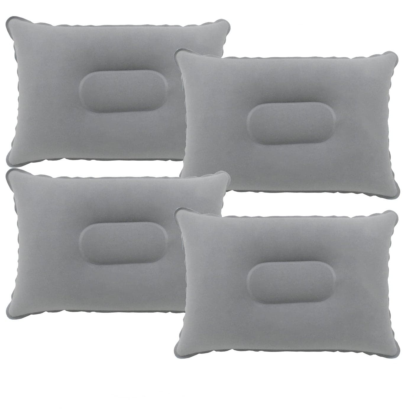 Alovexiong 4 Pack Gray Ultralight Inflatable Pillow Small Squared Flocked Fabric Air Pillow for Beach HikingCampingTravelingNappingDesk RestNeck Lumbar Support