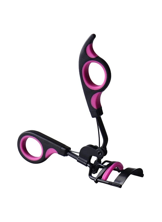 Wide Angle Eyelash Curler Makeup Tool, Black and Pink