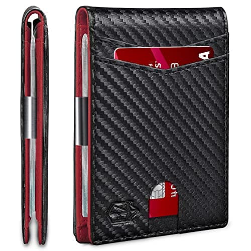 Zitahli Money Clip Wallets for Men,Slim Bifold Wallet 10-12 Cards, Mens Leather Wallet with ID Window,RFID Blocking Thin Minimalist Credit Card Holder,Gifts for Him