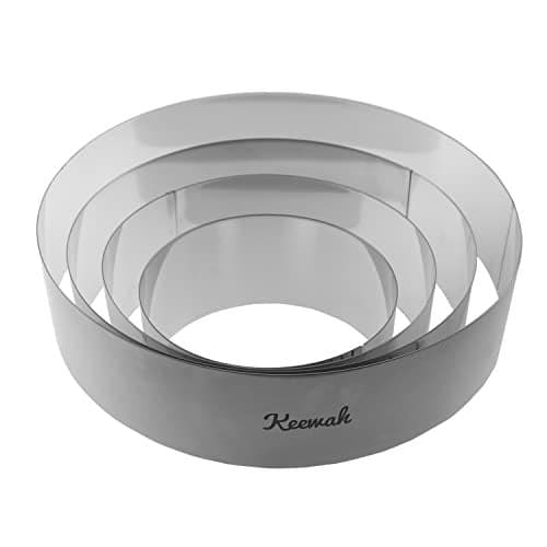 Keewah Round Mousse Cake Ring Set 681012 inch 4 Piece Stainless Steel