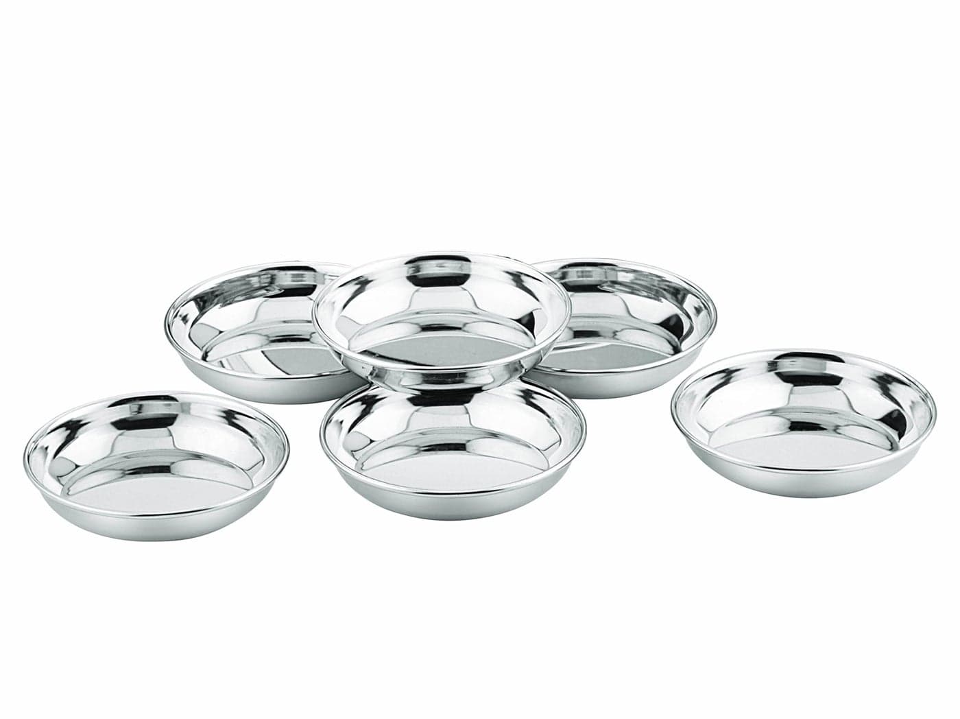 Neelam Stainless Steel 5.5, 22 Gauge, Prem Small Halwa Plate, 11 cm, Set of 12, Snacks Plate, Dessert Plates, Multipurpose Plate for Kitchen, Side Dish, Quarter Plates, Round Shape Silver