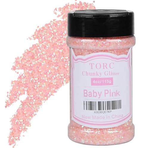 TORC Iridescent Pink Chunky Glitter 4 OZ Glitter for Resin Crafts Tumblers Cosmetic Makeup Nail Art Festival Decoration