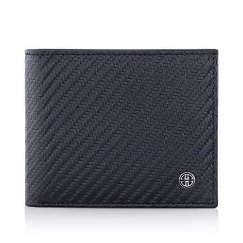 TRUSADOR Treviso Mens Wallets Bifold Leather with Coin Pocket Rfid Blocking (Carbon)