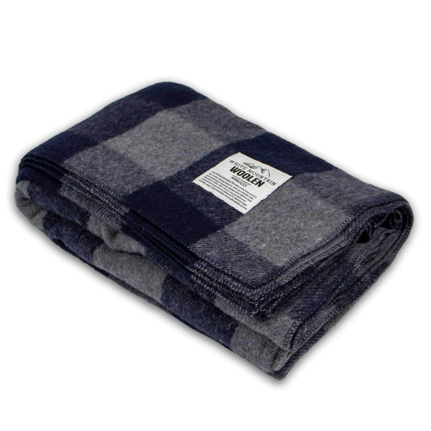 Lodge Twin Blanket 80 Recycled Wool Buffalo Plaid Warm Throw Blanket Thick Washable 65W x 90L Gray and Blue Plaid