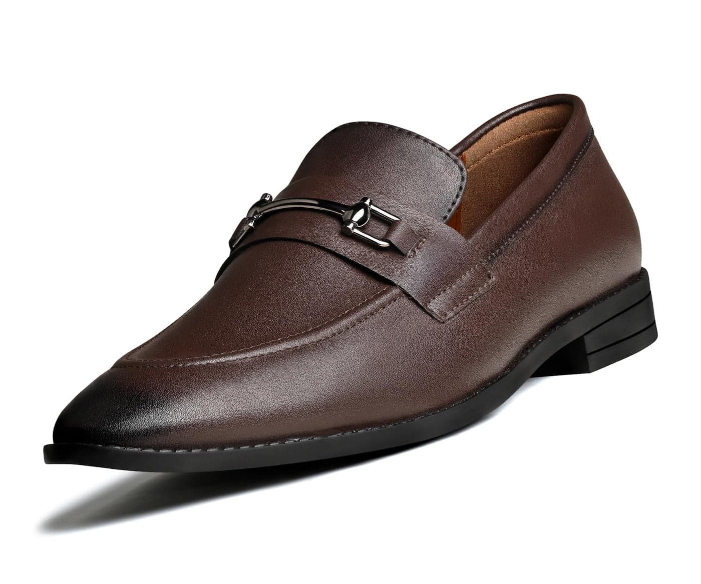 LOUIS STITCH Loafers Formal Shoes for Men |Slip-On Moccasins with Buckle | Ideal for Business, Casual, Parties | Solid Brunette Brown | UK Size 11 (LSRGMCABBB)