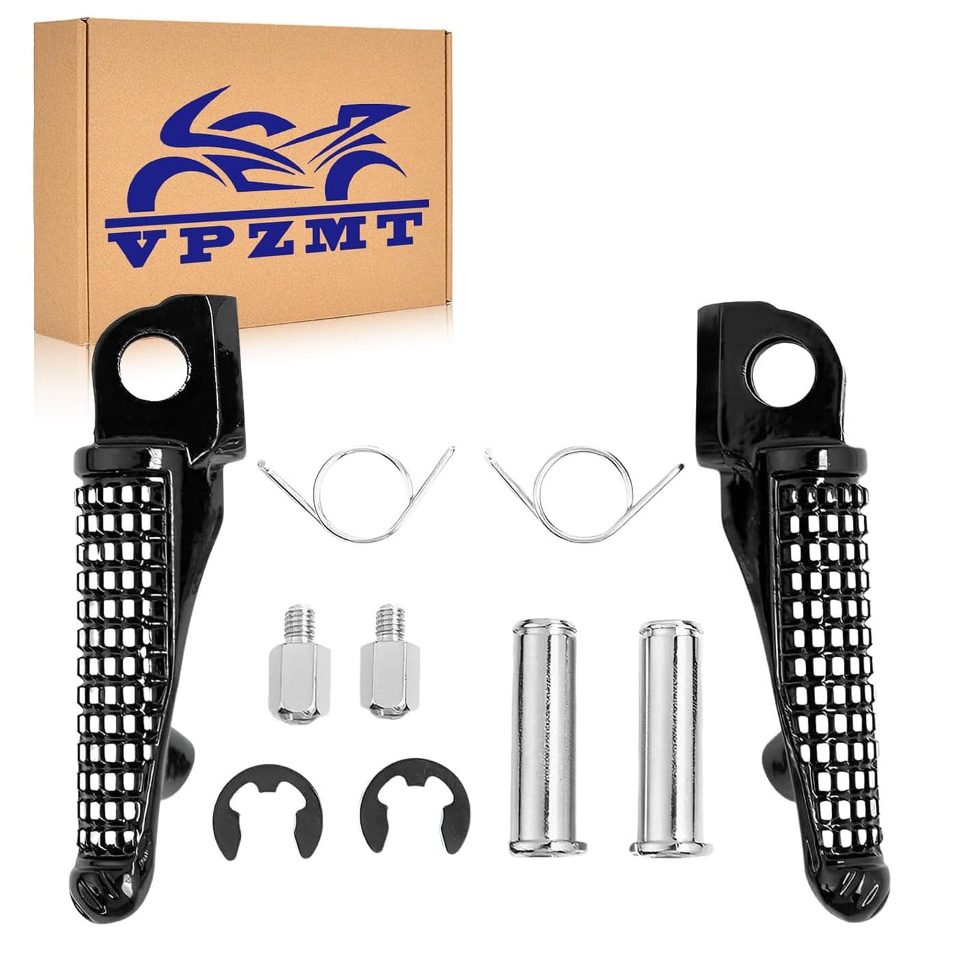 VPZMT Front Foot PegsFootrests for kawasaki ZX6R ZX9R ZX10R ZX636 Z800 Z1000 Z H2 ZZR1400 ZX14 ZX14 Front Pegs Black