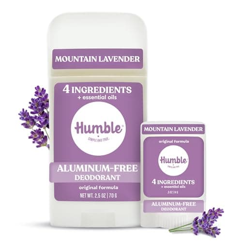 Humble Aluminum-Free Deodorant for Women & Men, Mountain Lavender - Clean & Fresh Natural Deodorant Stick with Essential Oils for Long-Lasting Odor Control - Full & Travel