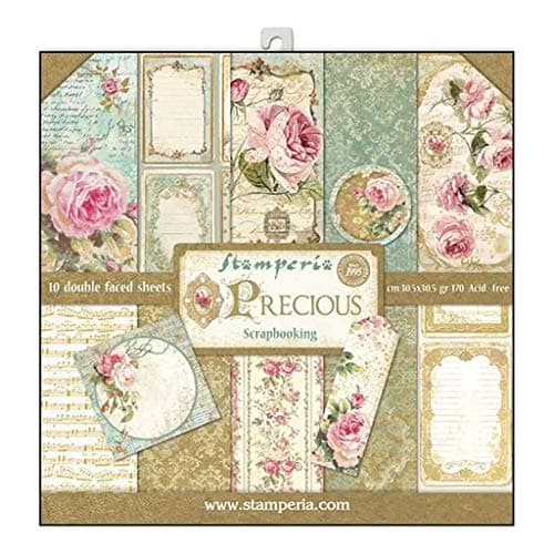 Stamperia International KFT Paper Pad 10 Sheets DoubleSided Elegant Gift Multicoloured 305 x 305
