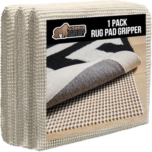 GORILLA GRIP Strong Rug Pad Gripper, 2.5x9 FT, US Designed, Runner Grips Keep Area Rugs Safe and in Place Thick Slip and Skid Resistant Pads for Hard Floors, Under Carpet Cushion Hardwood Protection