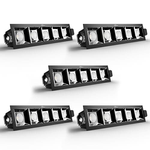 Murphy Aluminium 10W Black Finish Square Laser Led Ceiling Cob Spot, Focus, Down Ceiling Light, Ceiling Pop Light (Warm White, Pack Of 5), With 2 Years Warranty