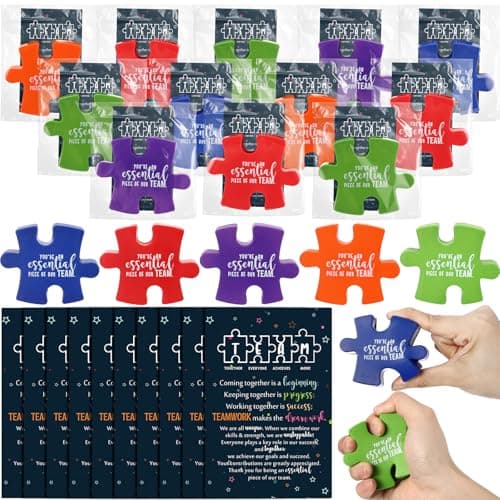 Hollowfly 20 Pcs Employee Appreciation Gifts Bulk Inspirational Foam Stress Relief Squeeze Ball with Thank You Card Organza Bag Team Gift for Valentines Day Office Coworker Employee Staff Team