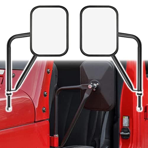 Door-off Mirrors for Jeep Wrangler - Door Hinge Mirrors Adjustable Quicker Install Doorless Side Mirrors for Safe Door Off Driving,Compatible with Jeep Wrangler CJ YJ TJ JK JL JT - Pair