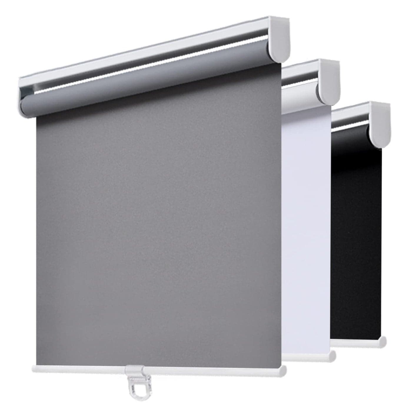 AOSKY Cordless Roller Shades Blackout Blinds for Windows Room Darkening Rolled Up Shades with Spring System UV Protection Window Shades Door Blinds for Home and Office 32 W x 72 H Grey