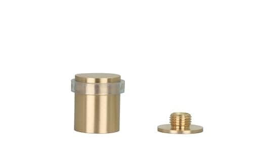 EVI Door Stops Brass Door Stopper Screw Fastening Transparent Rubber Protector 095 x 119 Inch Door Stop