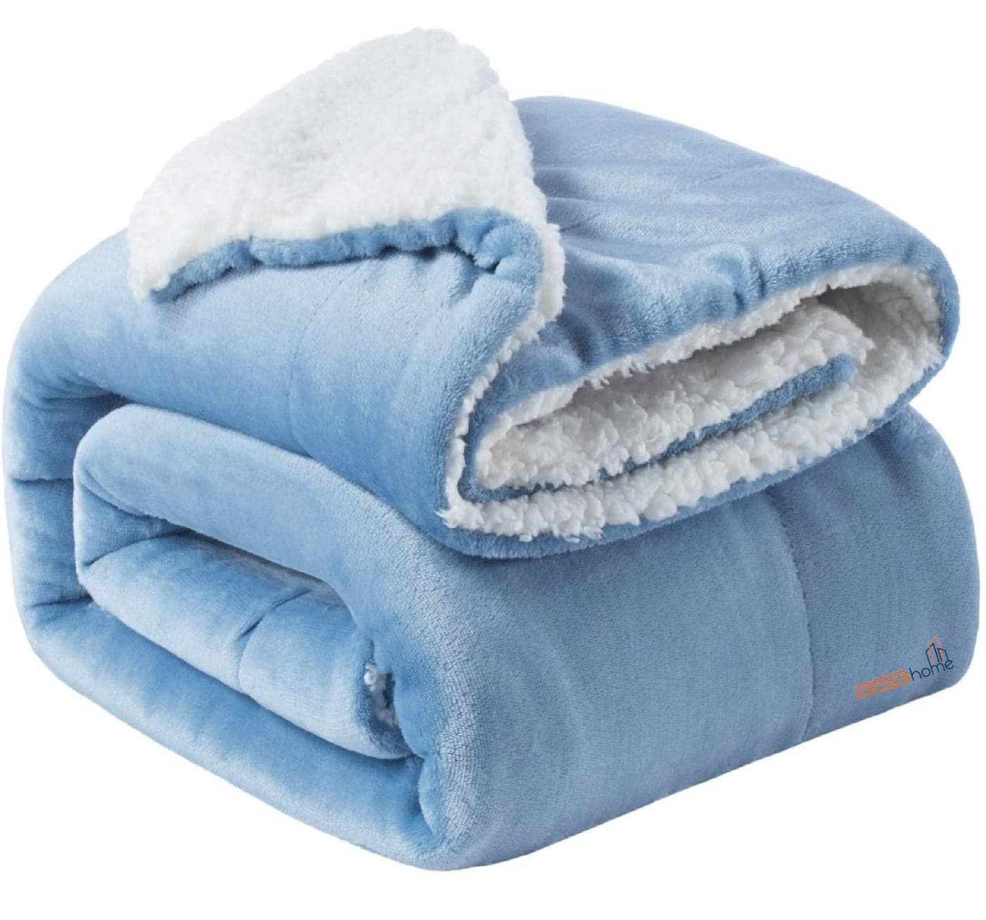 BSB Home Polyester Micro-Mink Warm Sherpa Super Soft Flannel Solid/Plain Blanket for All Season,Sky Blue,Size 145 X 220 Cms(Approx 4.7 X 7 Ft)(Single,Skin Friendly),tc-200 | TC - 200