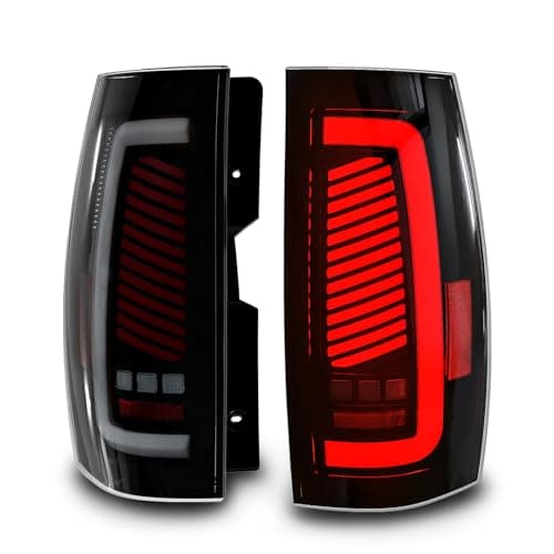 SINYATO INDUST Sequential LED Tail Lights for 2007-2014 Chevy Suburban, Tahoe & 2007-2013 GMC Yukon Denali, Smoked Rear Lights with Dynamic Turn Signals, Brake Light, Reverse Light - IP67 Waterproof