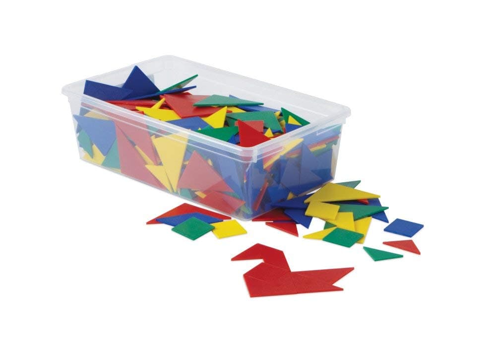 hand2mind Plastic Tangrams Manipulative Set for Math Puzzles Pack of 32