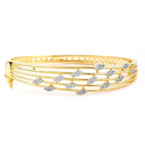 Rubans Bracelet t Golden Cubic Zirconia Studded Bangle Style Jewellery Gift for Women & Girls