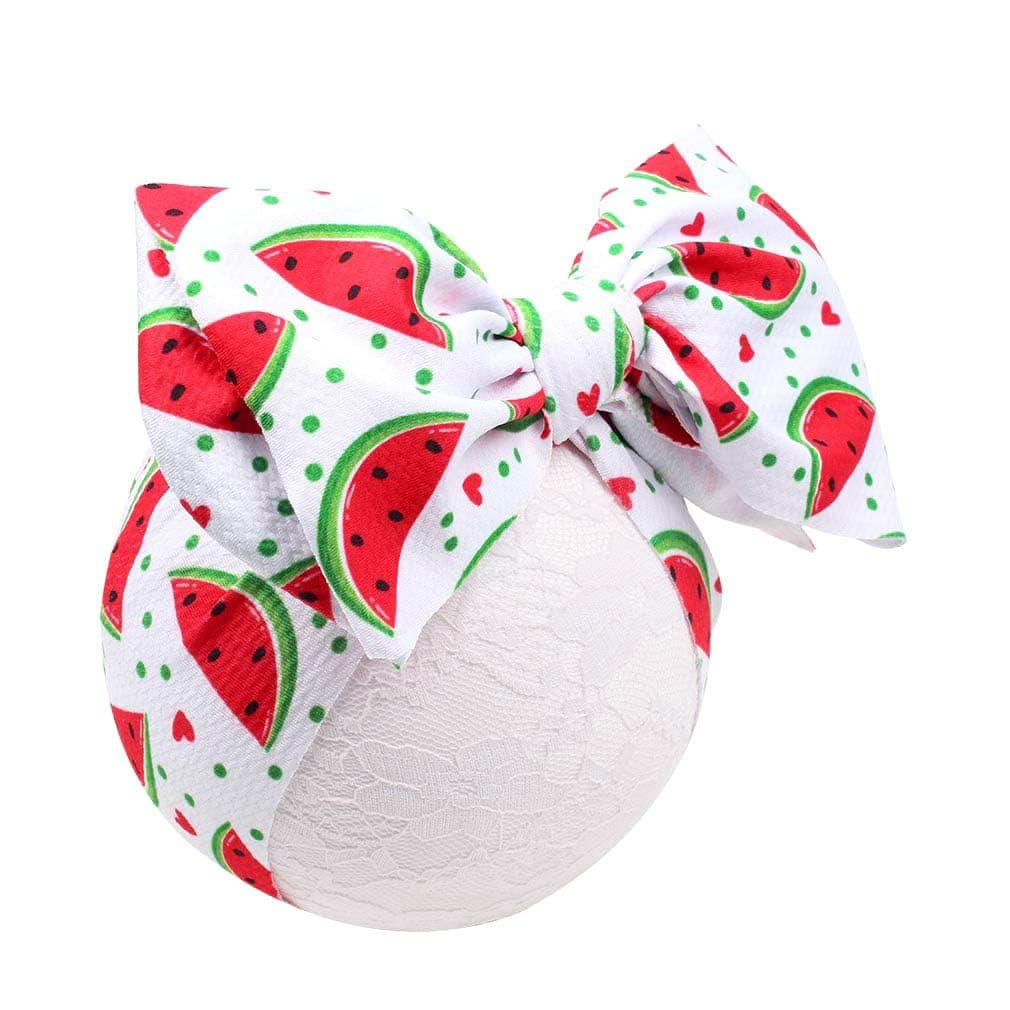 YanJie Watermelon Bow Headband for Girls Newborn Infants Toddlers Red 1 Count