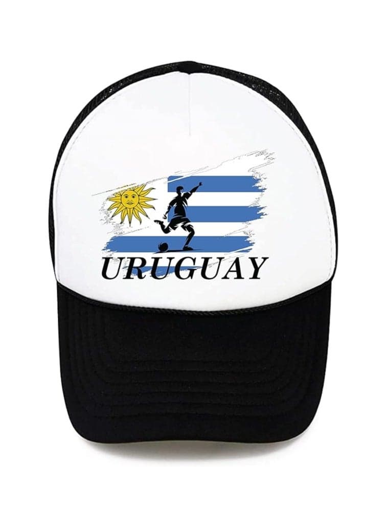 Uruguay Sports Cap With Adjustment Plastic Snap Closure For Men And Women