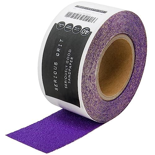 Serious Grit 40 Grit Ceramic Grain PSA Sandpaper Roll HeavyDuty Stickyback Adhesive Longboard Sanding Roll 275 Inch x 10 Yard Continuous Sand Paper for Wood Metal Autobody Paint Air Sanders
