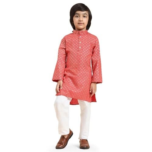 Pro-Ethic Style Developer Boys Cotton Kurta Pajama For Kid's Ethnic Wear | Kurta Pajama set (S-231), 3-4 years, Maroon