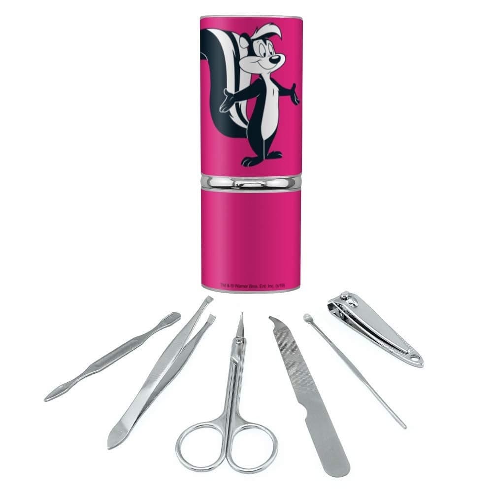 Looney Tunes Pepe Le Pew Stainless Steel Manicure Pedicure Grooming Beauty Care Travel Kit