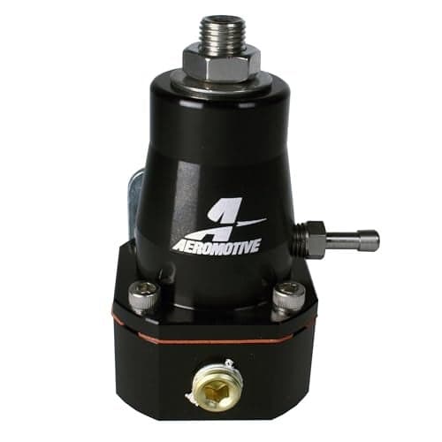 Aeromotive 13136 EFI Fuel Pressure Regulator, Adjustable, 40-75 PSI, 2x -6 Inlet and -6 Return, Black Anodized