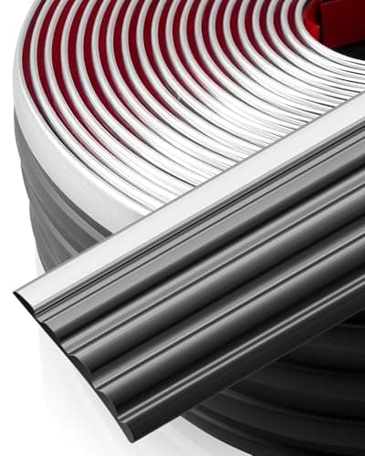 Chrome Side Body Trim Molding Compatible with Chevy GMC Tahoe Suburban Silverado Pickup Truck 1988-1998, Black Body Side Moldings Replacement, 2.5" Wide 13FT/160 inch Length