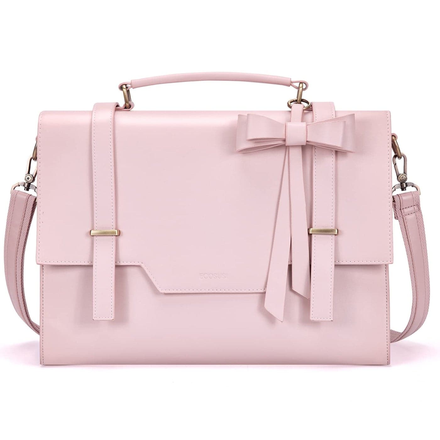 ECOSUSI Laptop Messenger Bag Women Briefcase 15.6 inch Laptop Satchel Handbags (Pink)