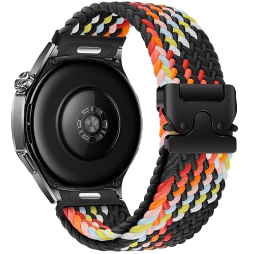 KEYSJEFF 22mm Watch Straps One-click Compatible with Huawei Watch GT 5/4/3/3 pro 46mm Strap,for Forerunner 255/265,Venu 3/2,Vivoactive 4,Woven Nylon Replacement Straps with Parachute Buckle