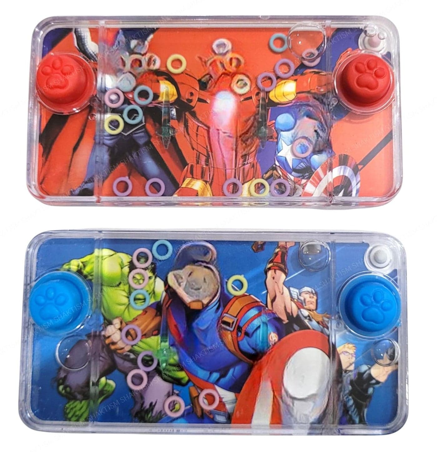SHAKTISM Poke, Snow Giel Water Game Water Bubble Ring Toss Anxiety Toys Aqua Toys Travel Family Games Ideal Gift for Kids Boys and Girls Kids - 2Pc Random Colour (Water Game -Heroes 2Pc)