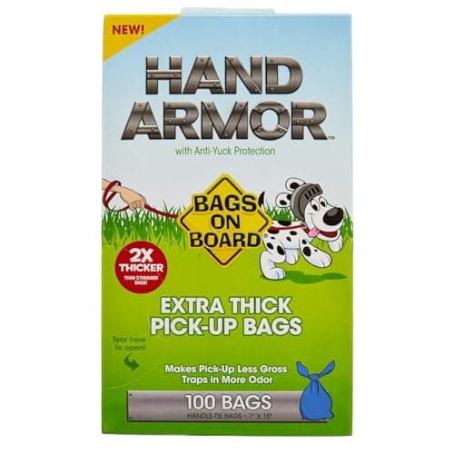 Bags on Board Extra Thick Hand Armor Dog Waste Bags, 7X15 in, 100 Bags