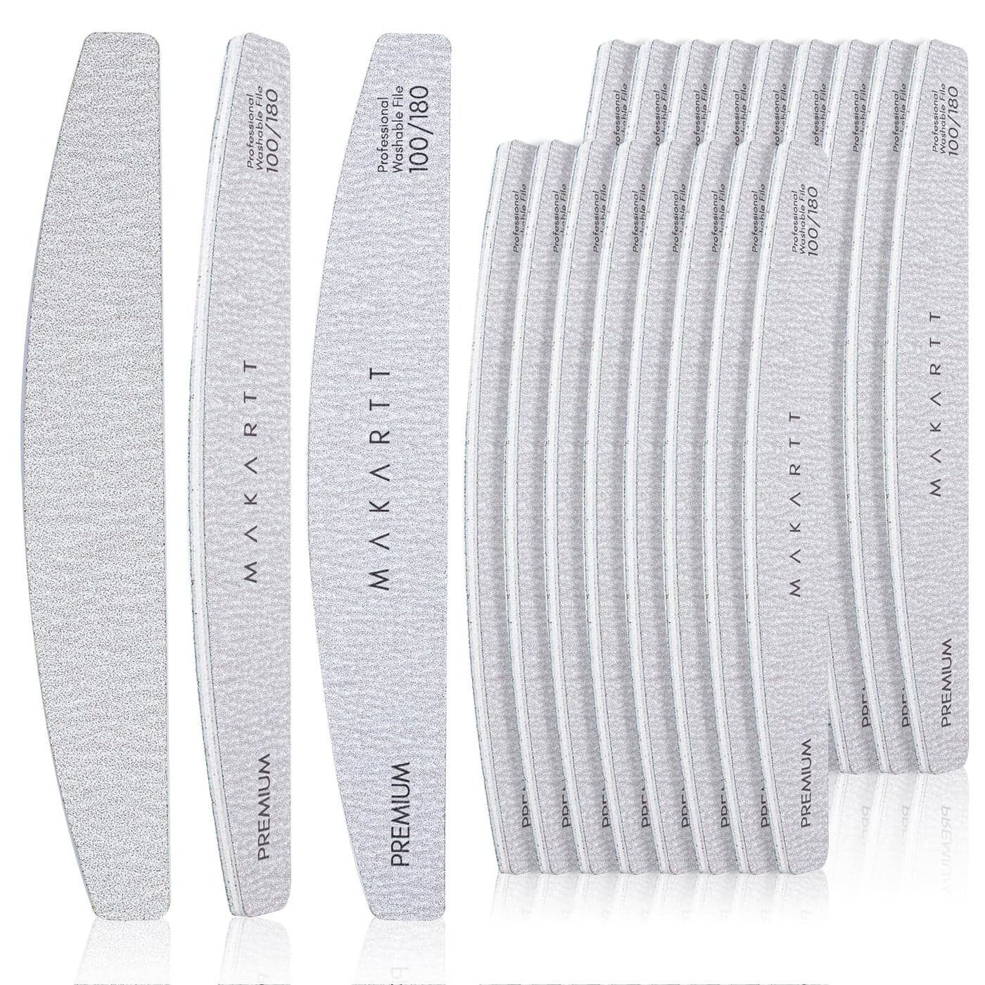 Makartt Nail File 100180 Grit 20 Pcs Nail Files for Natural Nails Professional Strong Emery Boards for Nails Doubled Sides Washable Fingernail Files Manicure Tool Set