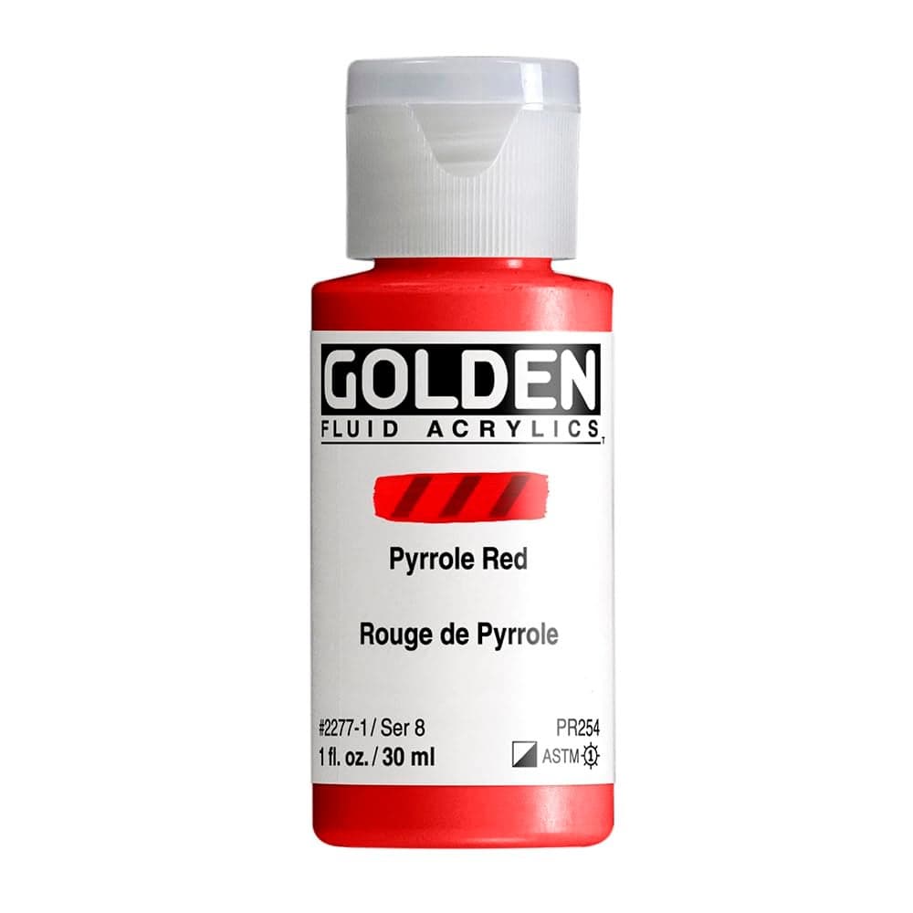Golden Fluid Acrylics Pyrrole Red 1 oz Bottle