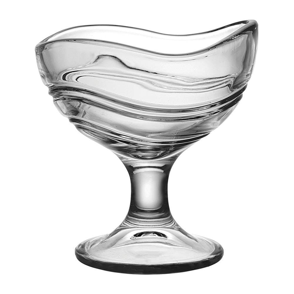 VILON Italian Premium Glass Classic Dessert Bowl Ice Cream Salad Fruit Bowl Clear 150 ml Set of 6