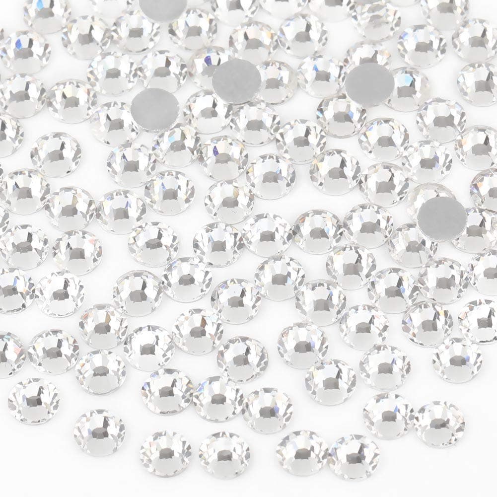 Beadsland 1440pcs Flat Back Crystal Rhinestones Round Gems for Nail Art and Craft Glue Fix Crystal SS10 2729mm