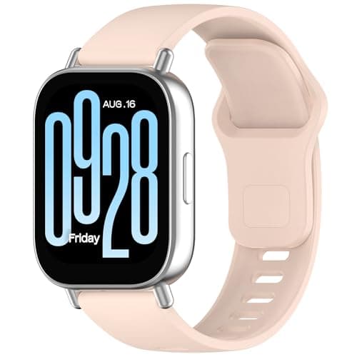 Tobfit Solicone Strap Compatible with Redmi Watch 5 Active, Sport Waterproof Replacement Strap for Redmi Watch 5 Lite/Active band,Pink Sand